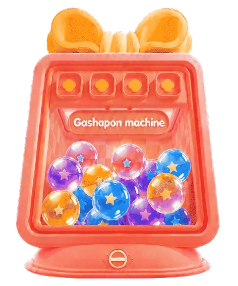 Animated NUDDA Gashapon machine